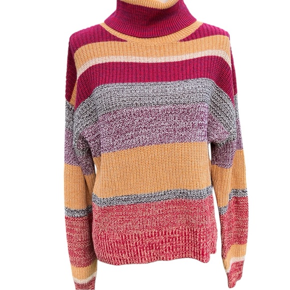Urban outfitters Jodie Comer Free Guy Turtleneck Striped Sweater color block med - Picture 5 of 6